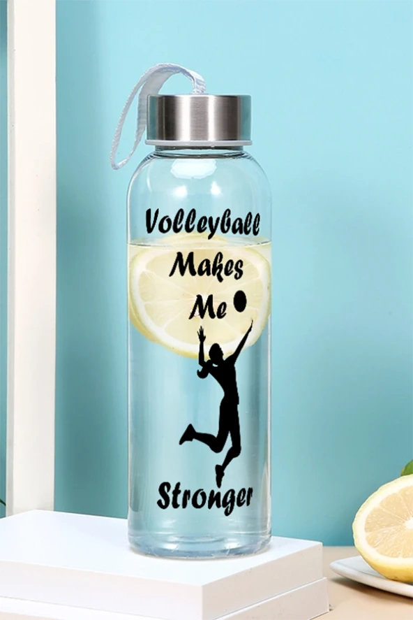 500 Ml Matara - Voleybol Desen Motivasyon Matarası Spor Matara - Sticker Hediyeli