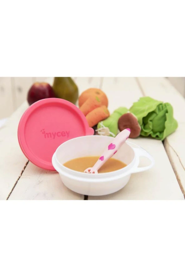 MYCEY Kapaklı Mama Tabağı Pembe - 2