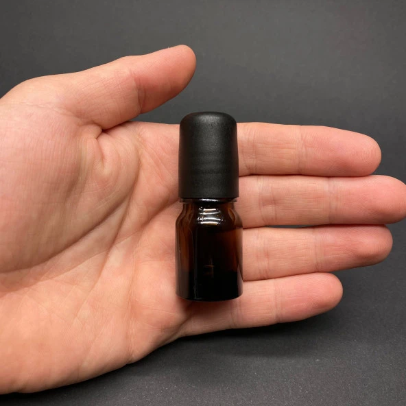 3 ml Amber Cam Roll-on Şişe  , Cam Esans Şişesi , 3cc Cam Bilyeli Şişe x 6 Adet - Resim 2