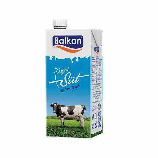 Balkan Süt  Yarım Yağlı  1 Kg x 12 Adet