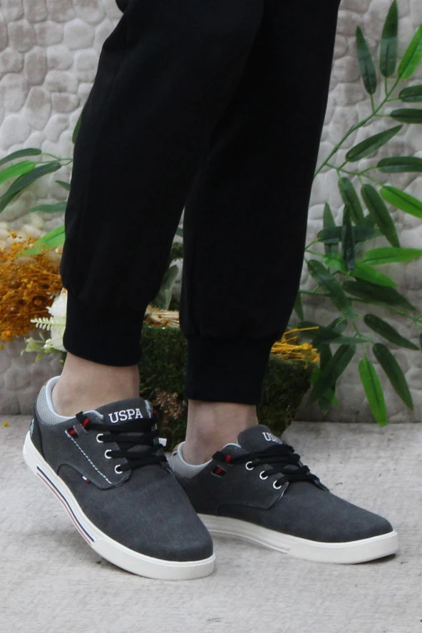 U.S. Polo Assn. Floppy Gri Rahat Orijinal Ürün Keten Erkek Ayakkabı - Resim 2