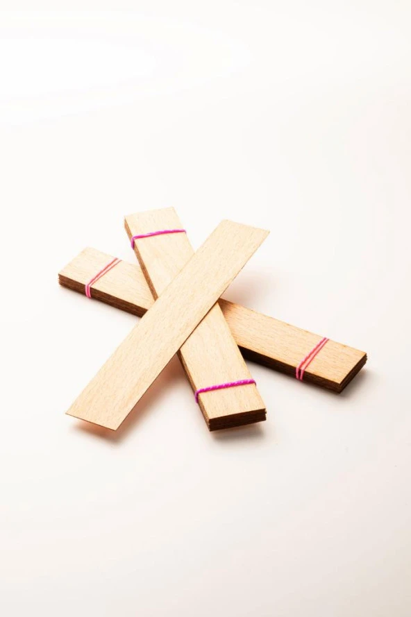 Ahşap Mum Fitili - 20 Adet ( 25mm x 150mm x 0,5mm ) - Resim 2