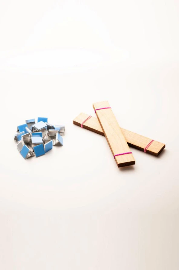 Ahşap Mum Fitili + Yapışkanlı Sehpa - 20 Adet ( 25mm x 150mm x 0,5mm ) - Resim 2