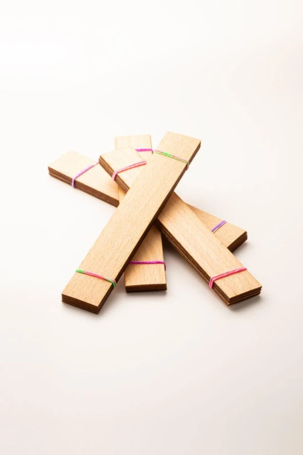 Ahşap Mum Fitili - 40 Adet ( 25mm x 150mm x 0,5mm ) ürün görseli