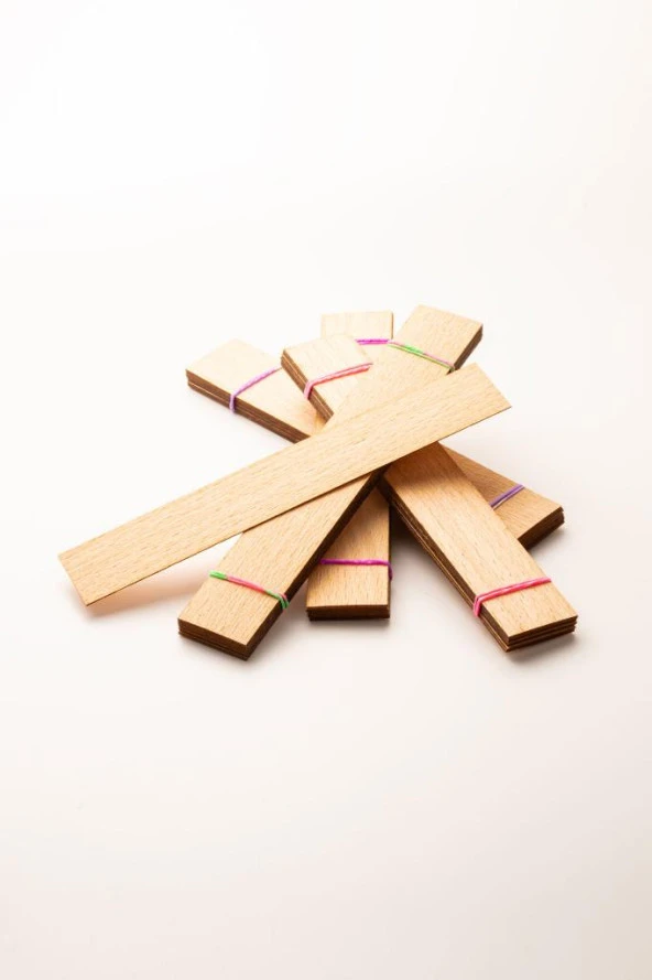 Ahşap Mum Fitili - 40 Adet ( 25mm x 150mm x 0,5mm ) - Resim 2