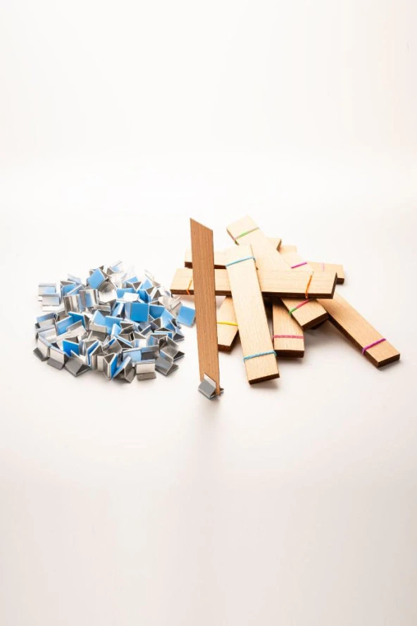 Ahşap Mum Fitili + Yapışkanlı Sehpa - 75 Adet ( 25mm x 150mm x 0,5mm ) ürün görseli