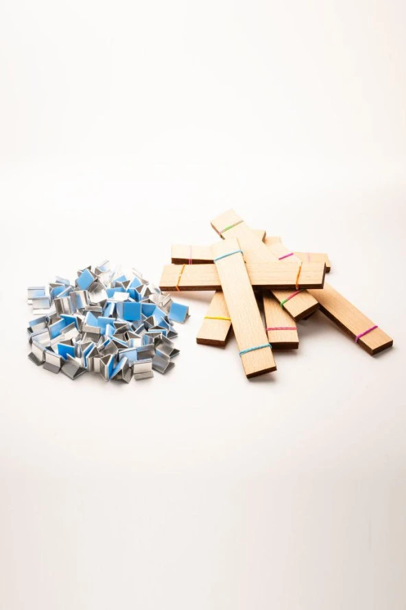 Ahşap Mum Fitili + Yapışkanlı Sehpa - 75 Adet ( 25mm x 150mm x 0,5mm ) - Resim 2