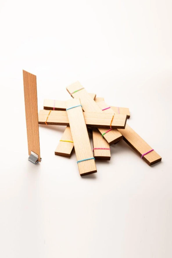 Ahşap Mum Fitili + Yapışkanlı Sehpa - 75 Adet ( 25mm x 150mm x 0,5mm ) - Resim 3