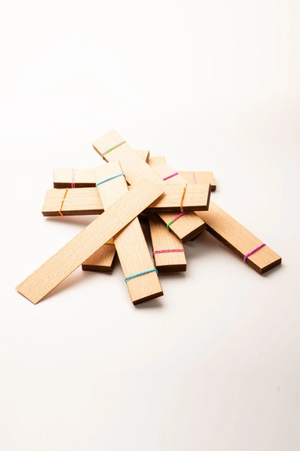 Ahşap Mum Fitili - 75 Adet ( 25mm x 150mm x 0,5mm ) - Resim 2