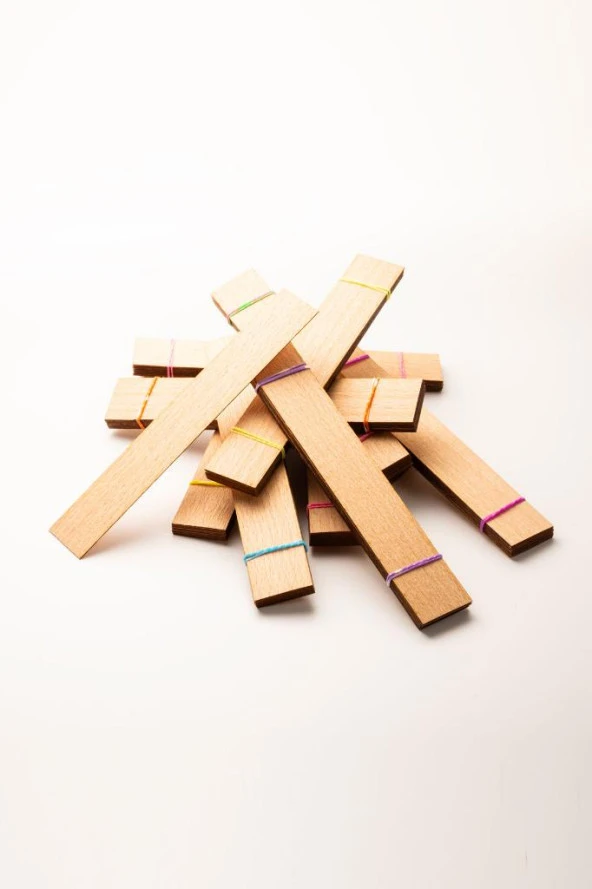 Ahşap Mum Fitili -100 Adet ( 25mm x 150mm x 0,5mm ) - 2