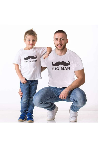 Bigman Little Man Baba Oğul Giyim Tişört (TEKLİ ÜRÜNDÜR KOMBİN YAPMAK İÇİN 2 ADET SEPETE EKLEYİNİZ)