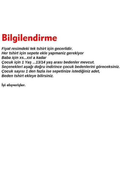 Baba Oğul Kız Big Fish Small Fry Tişört (TEKLİ ÜRÜNDÜR KOMBİN YAPMAK İÇİN 2 ADET SEPETE EKLEYİNİZ) - Resim 2