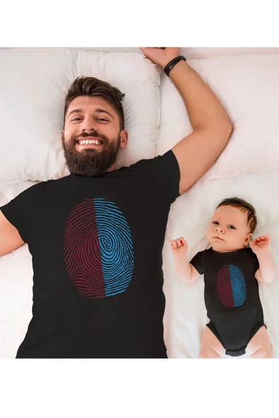 Bordo Mavi Parmak İzi Baba Oğul Kız TEK ÜRÜN FİYATIDIR KOMBİN YAPMAK İÇİN EN AZ 2 ADET SEPETE EKLE