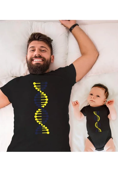 Sarı Lacivert DNA Baba Oğul Kız TEK ÜRÜN FİYATIDIR KOMBİN YAPMAK İÇİN EN AZ 2 ADET SEPETE EKLEYİNİZ