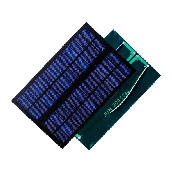 Güneş Paneli 20cmx13cm 12 Volt 500 mAh + ve - Uç Kablolu Solar 6 Watt