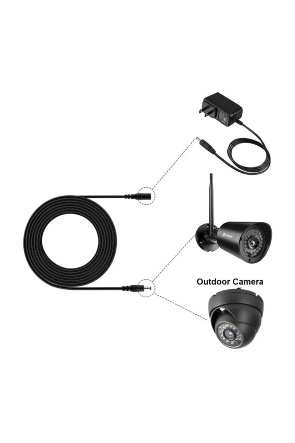 Ancheyn Dc Adaptör Uzatma Kablosu 5 Metre 5.5mm x 2.1mm Dişi Erkek Modem Uzatma 4385 - 3
