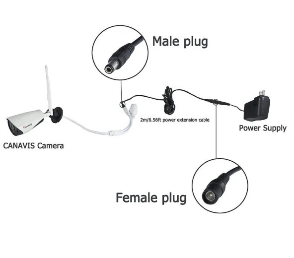Ancheyn Dc Adaptör Uzatma Kablosu 2 Metre 5.5mm x 2.1mm Dişi Erkek Modem Uzatma 4383 - Resim 5