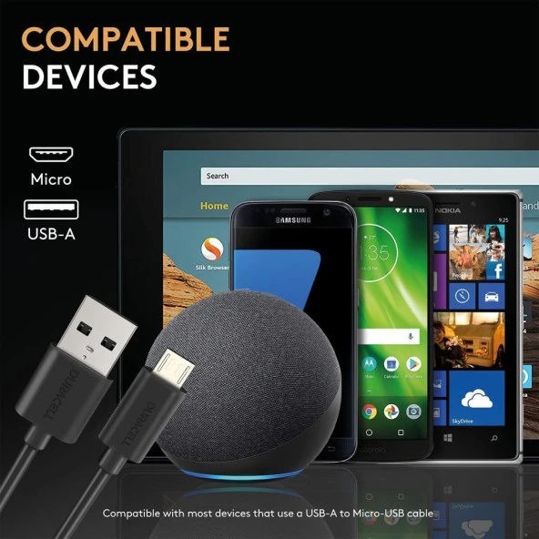 Duracell 2m USB-A to Micro USB Şarj Kablosu - Siyah - 4