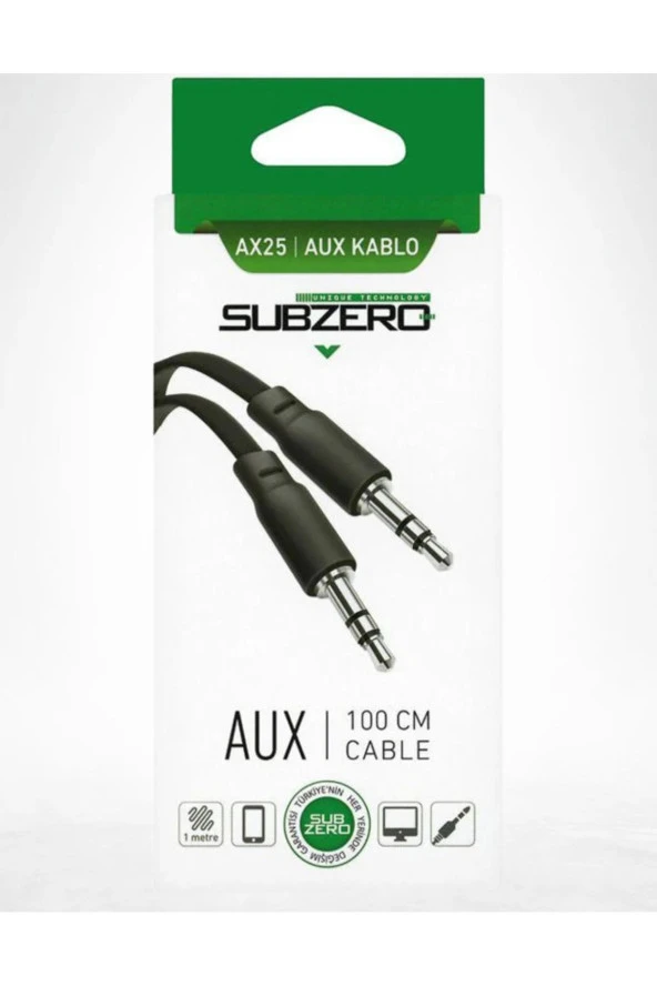 Aux Kablo - 3.5mm - Ses Aktarım Kablosu - 1m - AX25