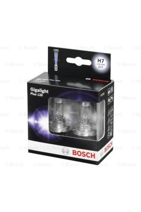 BOSCH Ampul Gıgalıght Plus 120 12v H7 55w Px26d Ikılı Kutu 1987301107. - 2