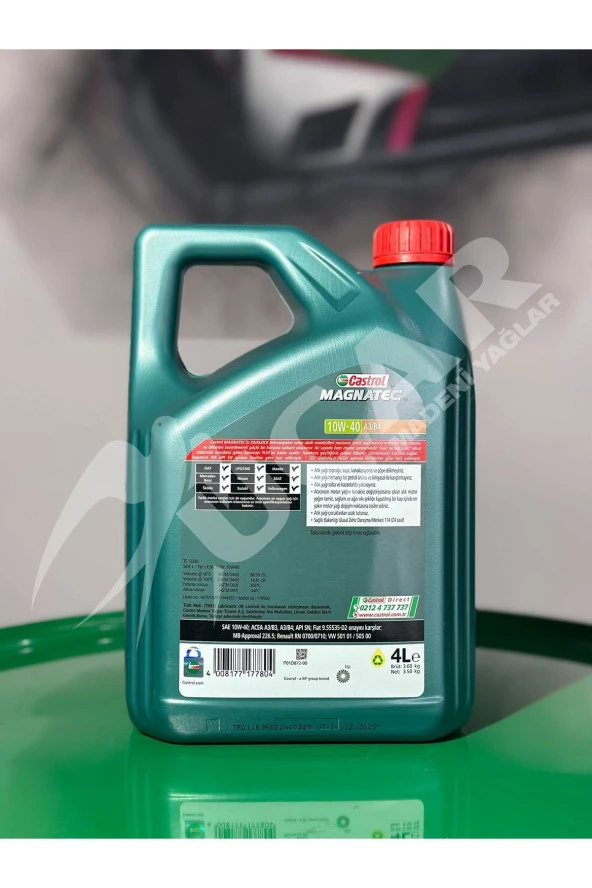 CASTROL Magnatec 10w40 A3/b4 4 Lt- Yeni Ambalaj - Resim 2