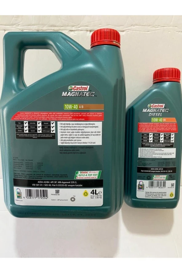 CASTROL Magnatec Diesel 10w-40 B4 (4l+1l) 5 Litre - 2
