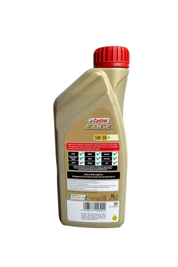 CASTROL Edge 5w30 Ll 1 Lt 2022 Üretim - Resim 2