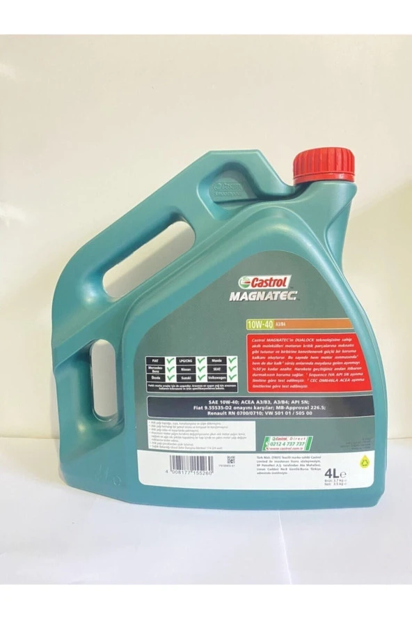 CASTROL Magnatec A3b4 10w40 4litre Motor Yağı - Resim 2