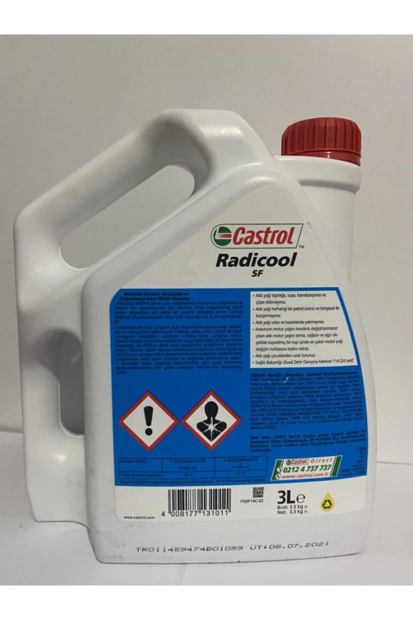 CASTROL Radıcool Sf 3 L Uyumlu Organik Kırmızı Antifriz 2023 Üretim - 2