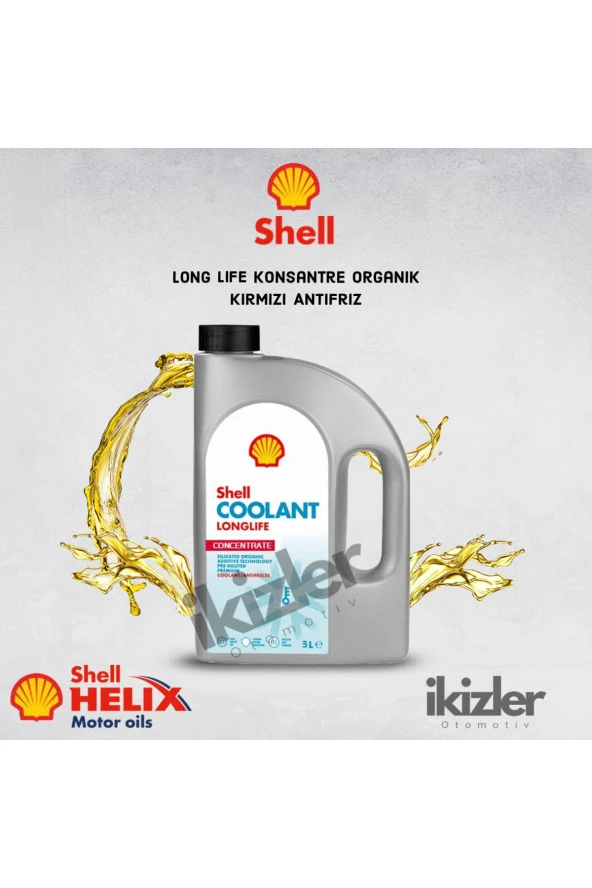 SHELL LONG Life Konsantre Kırmızı Antifriz - Kırmızı Antifiriz 3 Litre -Orjinal 2023 Üretim Antifriz - 2