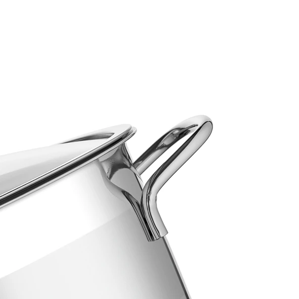 Ambos Saphire Paslanmaz Çelik 22 Cm Cam Kapaklı Derin Tencere - Resim 4