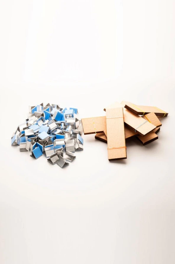 Ahşap Mum Fitili + Yapışkanlı Sehpa - 75 Adet ( 30mm x 100mm x 0,5mm ) - Resim 2