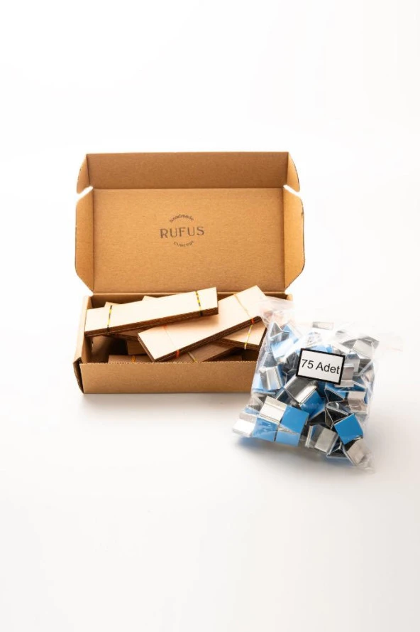 Ahşap Mum Fitili + Yapışkanlı Sehpa - 75 Adet ( 30mm x 100mm x 0,5mm ) - Resim 4