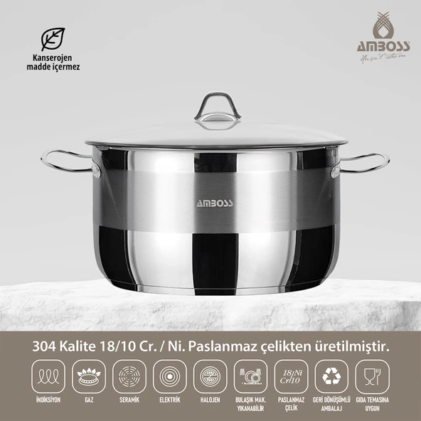 SAPHİRE SAPHİRE 28X17 CM CAM KAPAKLI DERİN TENCERE