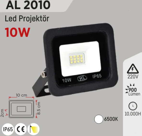 YCL 10W Beyaz Led Projektör AL-2010