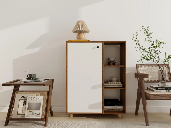 Çok Amaçlı Kitaplık Amalfi-Beyaz ürün görseli 1