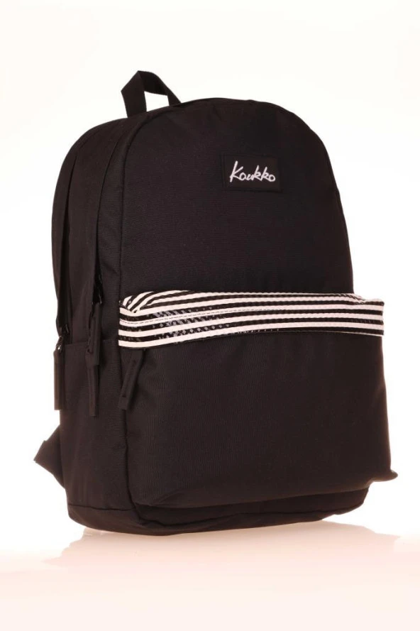 Kaukko Basic Colors Okul Sırt Çantası Siyah Stripe K1627 - Resim 4