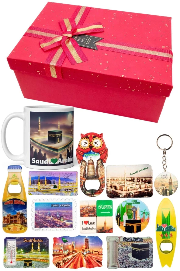 Suudi Arabistan Hediye Kutusu 10 Parça Kupa Magnet Anahtarlık Kutu - Resim 5
