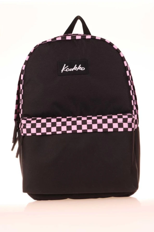 Kaukko Basic Colors Okul Sırt Çantası Pembe Check K1631
