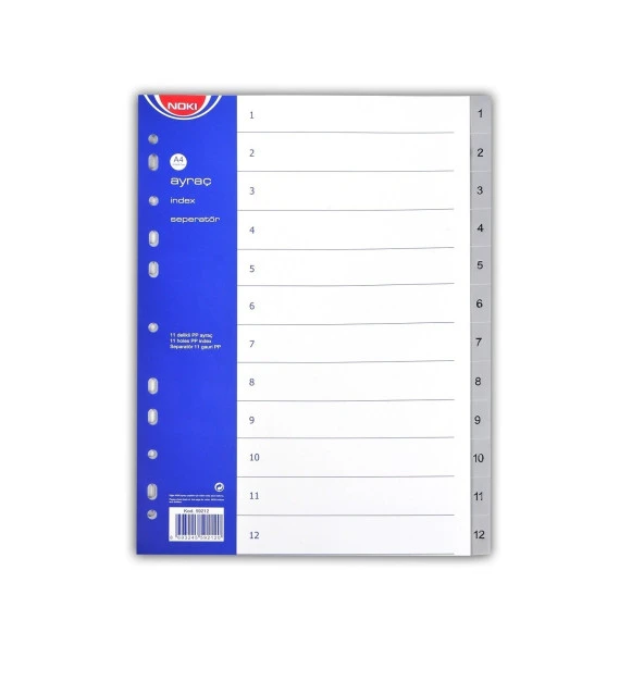 Noki Ayraç Pp 1-12 Rakam