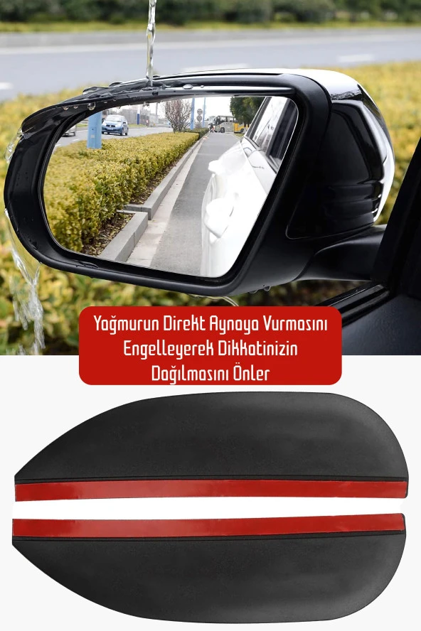 2 Adet Sağ Sol Oto Araba Araç Yan Ayna Yağmur Engelleyici Siperlik Vizör Rüzgarlık Yağmurluk - 2