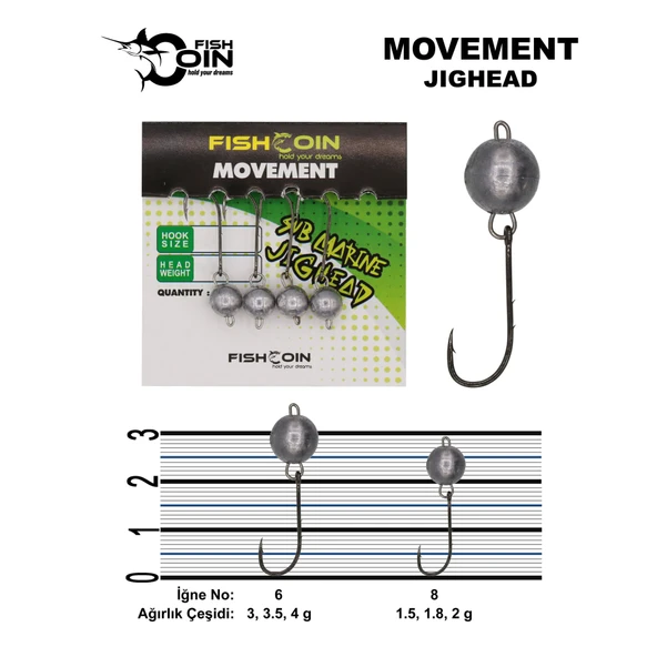 Fishcoin Movement Jighead 1.5 gr 8 Numara