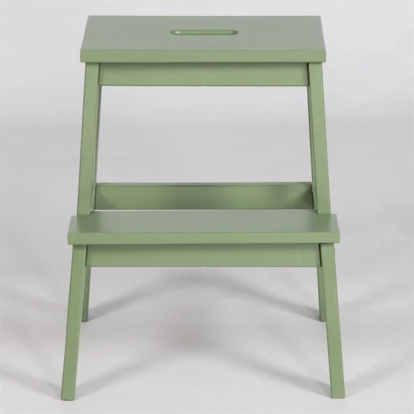 Basamaklı Ahşap Tabure Yeşil Renk - Resim 2