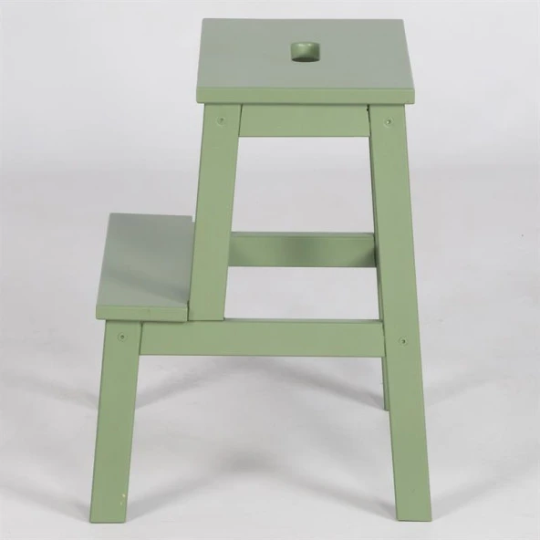 Basamaklı Ahşap Tabure Yeşil Renk - Resim 3