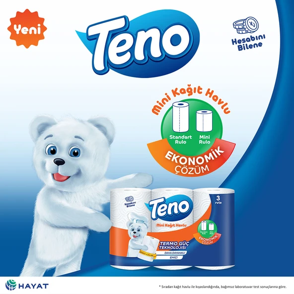 Teno Mini Kağıt Havlu 24 Rulo (3 Rulo x 8 Paket) - 7