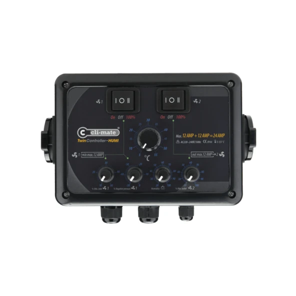 Cli-mate Twin Controller Humi Nem/Isı/Fan Kontrol Cihazı 24A (12+12)