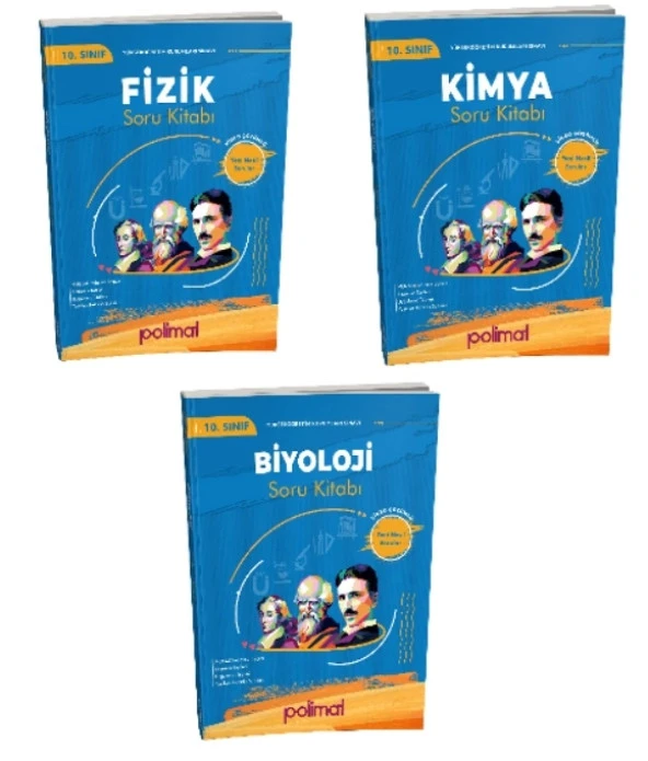 POLİMAT YAYINLARI 10.SINIF SAYISAL SET FİZİK + KİMYA + BİYOLOJİ SORU KİTABI (3 KİTAP)