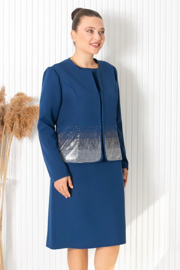 Ceketli Taşlı Abiye FHM896 - Resim 3