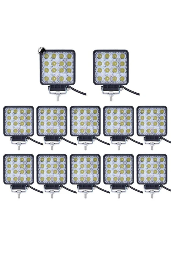 12 Adet 16 Ledli Off Road Sis Farı Çalışma Lambası 12 Volt - 2