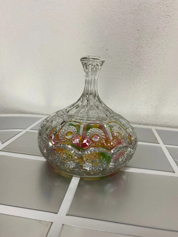 Bohemia Kapaklı Cam Şekerlik Lokumluk İkramlık Drajelik 230 Ml - 2